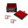 7822PAL-pink-box【スクエアレジンキャッツアイ、ダイアモンドカットフレームカフスリンクス】￥12,000